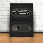 Placa Decorativa - Shelby Cobra e Guitarra