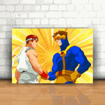 Placa Decorativa - X-Men vs Street Fighter