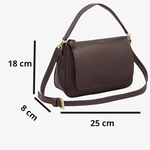 Bolsa Feminina de Couro Legítimo com Alça Transversal cor Café - 8601M