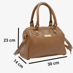 Bolsa Feminina Couro Legítimo com Alça Transversal cor Caramelo - 8600C