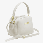 Bolsa Feminina em Couro Legítimo Bau com Alças Transversal Regulável e Alça de Mão cor Branco - 8602B