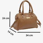 Bolsa Grande Feminina em Couro Legítimo de Mão e com Alça Transversal cor Caramelo - 8603C