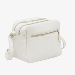Bolsa Feminina em Couro Legítimo Bau com Alças Transversal Regulável e Alça de Mão cor Branco - 8602B