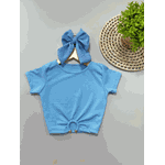 Blusa Cropped Argola Azul