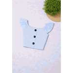 Cropped de Botão Azul