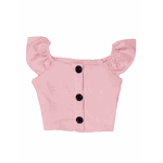 Cropped de Botão Rosa