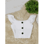 Cropped de Botão Branca