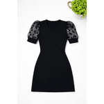 Vestido Manga tule Bufante Curta