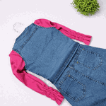 Conjunto 3 peças Blusa Lastex + colete + calça Flare Jeans Milena