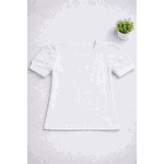 Blusa Manga Curta Tule Branca