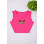 Cropped Juvenil borboleta Pink