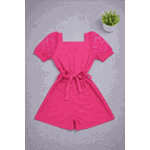 Macaquinho Manga Tule Pink