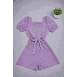 Macaquinho Manga Tule Roxo