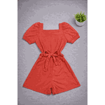 Macaquinho Manga Tule Coral