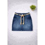 Saia Jeans escuro Destroyed