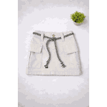 Saia Jeans Bege Destroyed