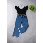 Conjunto Body Manga Curta + Calça Flare Lorena