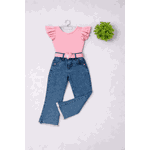 Conjunto Body Manga Curta + Calça Flare Lorena