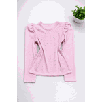 Blusa Brilho Manga Longa Rosa