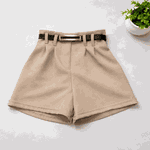 Short Alfaiataria Com Cinto Bege