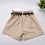 Short Alfaiataria Com Cinto Bege