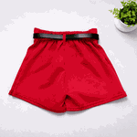 Short Alfaiataria Com Cinto Vermelho