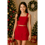 Conjunto Juvenil Natalino Vermelho