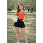 Conjunto Rebeca Regata e Short Alfaiataria Laranja