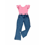 Conjunto Body Manga Curta + Calça Flare Lorena