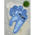 Conjunto Jaqueta Bufante + Calça jogger Jeans Lari 