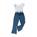 Conjunto Body Manga Curta + Calça Flare Lorena