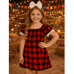 Vestido Xadrez Vermelho Natal