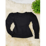 Blusa Manga Longa Lastex Preta