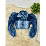 Jaqueta Jeans Escura destroyed