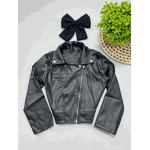 Jaqueta Courino Juvenil Preto 