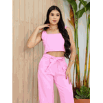 Conjunto Juvenil Cropped + Calça Pantalona Priscila 