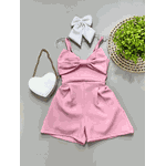 Macaquinho Alfaiataria Laço Rosa 