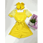 Macaquinho Manga Bufante Amarelo