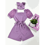 Macaquinho Manga Bufante Roxo