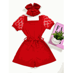 Macaquinho Manga Bufante Vermelho