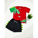 Conjunto Dino Verão Vermelho