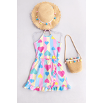 Maiô com Saída Infantil Colorido de Coração