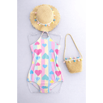 Maiô com Saída Infantil Colorido de Coração