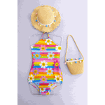 Maiô com Saída Infantil Colorido de Flores