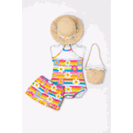 Maiô com Saída Infantil Colorido de Flores