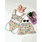 Biquíni 3 Peças Branco Abacaxi 