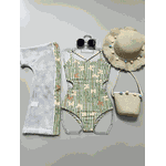 Biquini Maiô Infantil Borboletas Verde