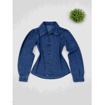 Camisa Jeans Manga Longa