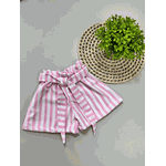 Short Listrado Rosa