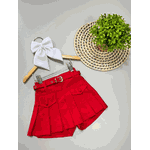 Short Saia Infantil Vermelho